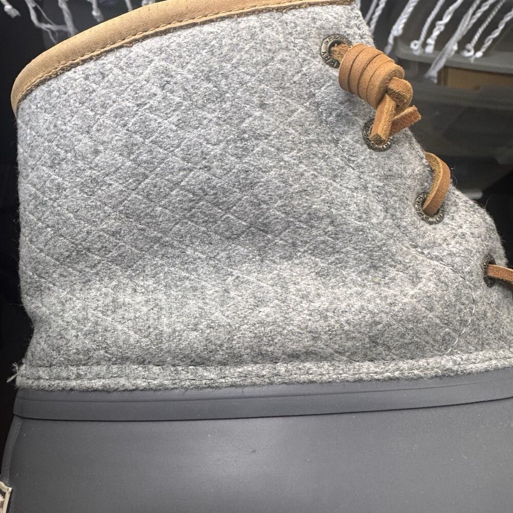 Sperry Top-Sider Saltwater Wool Embossed Waterproof Duck Boots STS82475 Gray 7.5 - Picture 14 of 15